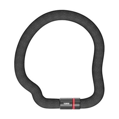Abbildung von ABUS Kettenschloss Goose Lock biegsames, klapperfreies Fahrradschloss aus gehärtetem Stahl 6 mm stark 85 cm lang mit Schlüssel Schwarz
