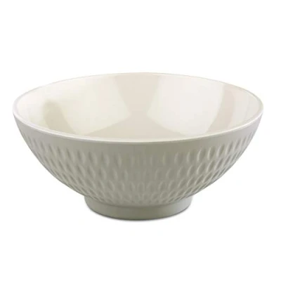 Abbildung von APS Schale „Asia Plus“ aus nahezu unzerbrechlichem Melamin, vielseitig einsetzbare, stapelbare Kunststoffschale, Salatschüssel, grau/creme, Ø 16 cm, 0,6 Liter.