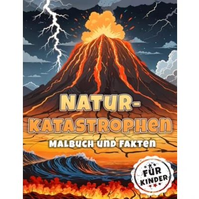 Abbildung von Naturkatastrophen Malbuch und Fakten: Erdbeben, Tsunami, Hurrikane, Tornado, Vulkane, Stürmen Bilder für Kinder Interessante Fakten über ... Menschen (Malbücher Kinder)
