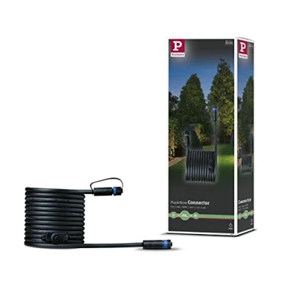 Abbildung von Paulmann 939.27 Outdoor Plug &amp; Shine Connector 5m 1in 2out IP68 2x1,5mm² 93927 Verlängerungskabel Verbindungskabel Aussenbeleuchtung, Schwarz