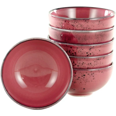 Abbildung von CreaTable, 21997, Serie NATURE COLLECTION, Berry, 6 teiliges Geschirrset, Dip Schalen Set aus Steinzeug, spülmaschinen und mikrowellengeeignet, Qualitätsproduktion
