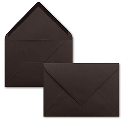 Abbildung von 75 Brief Umschläge Dunkel Braun DIN C6 114 x 162 mm Kuverts mit Nassklebung ohne Fenster für Gruß Karten &amp; Einladungen FarbenFroh by GUSTAV NEUSER