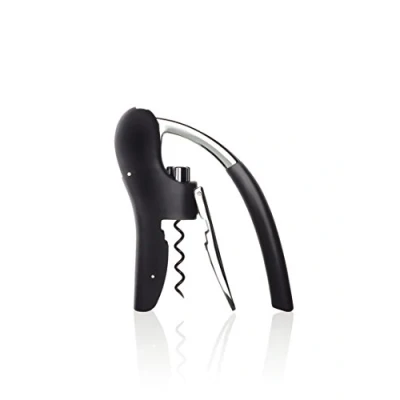 Abbildung von blomus LEVERMAN PRO Korkenzieher Set aus verchromtem Stahl, automatischer Weinflaschenöffner mit Spiralschraube, exklusive Optik, einfache Handhabung (H / B T: 14,5 x 14 3 cm, Schwarz, 63598)