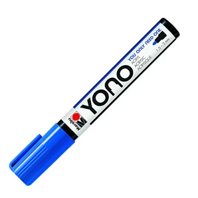 Abbildung von Marabu 12400103053 YONO Marker, Dunkelblau 053, vielseitiger Acrylstift mit japanischer Rundspitze 1,5 3 mm, wasserbasiert, lichtecht und wasserfest, für nahezu alle Untergründe