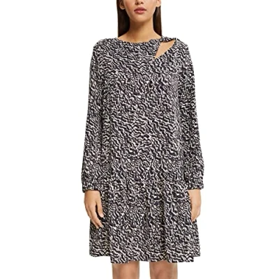 Abbildung von Esprit MIT Muster UND Cutout Freizeitkleid, Damen, Größe: 36, Anthracite