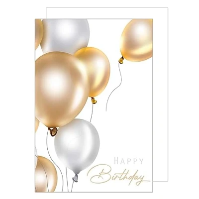 Abbildung von Edition Seidel Premium XXL Maxi Glückwunschkarte zum Geburtstag mit Umschlag Format DIN A4. Geburtstagskarte Grußkarte Karte Billet Happy Birthday Mann Frau Luftballons (A4 G3444)