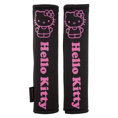 Abbildung von Hello Kitty Set mit 2 schwarzen Gürtelpads. Superbequem und funktionell. Universal 100% waschbar.