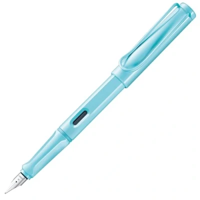 Abbildung von Lamy safari aquasky Füller Füllhalter mit ergonomischem Griff &amp; polierter Stahlfeder in Strichbreite EF robuster ASA Kunststoff inkl. Tintenpatrone T 10 blau Rechtshänder