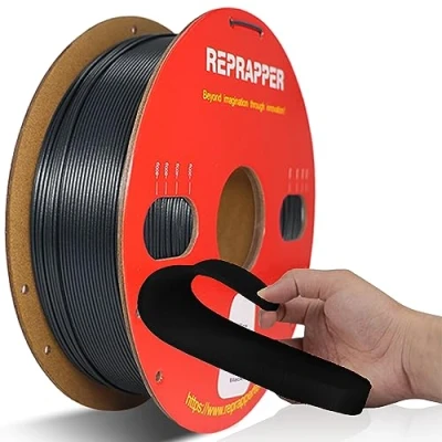 Abbildung von RepRapper TPU Filament 1.75 mm, Flexible Rolle Weiches 3D Drucker Filament, 95A 1kg Spule (2.2 lbs), Maßgenauigkeit +/ 0,02 mm (TPU Schwarz)