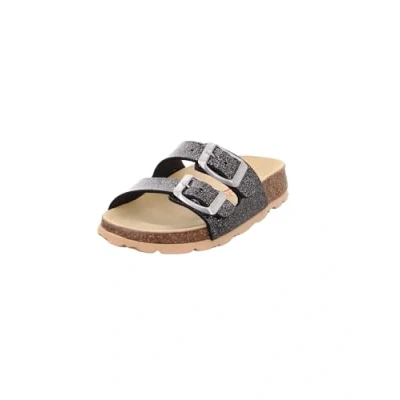 Abbildung von Superfit Mädchen FUSSBETTPANTOFFEL Hausschuhe, SCHWARZ/SILBER 0100