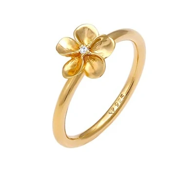 Abbildung von Nenalina Damenring Silber 925, Damen Ring Sterling mit Frangipani Blüte und Zirkonia, Blumen Motiv, Flower Silberring handgefertigt, Ringgrösse 54, 0610440620_54