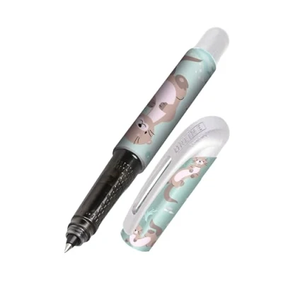 Abbildung von Online College Otter Tintenroller mit Patrone I Ergonomischer Rollerball für Rechts &amp; Linkshänder Tier Design Kinder Erwachsene inkl. Kombipatrone Made in Germany