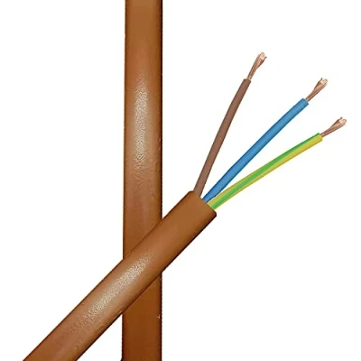 Abbildung von 5m Kabel Rehbraun H03VV F 3 x 0,75qmm PVC isolierte Schlauch Leitung 3G Leuchtenkabel Zuleitung Stromkabel braun