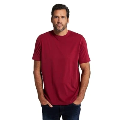 Abbildung von JP 1880 Herren große Größen Übergrößen Menswear L 8XL T Shirt, Basic, Rundhals, gekämmte Baumwolle, bis 10 XL dunkelrot 702558540
