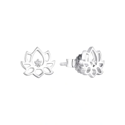 Abbildung von amor LOTUSBLÜTE Ohrringe, Damen, Größe: One Size, Silber