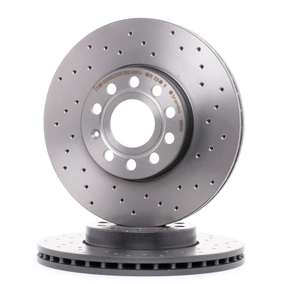 Abbildung von BREMBO XTRA LINE 09.9145.1X Bremsscheibe 288 25 5 gelocht/innenbel. beschichtet mit Schrauben VOLKSWAGEN: Scirocco III, Golf 7, Sportsvan