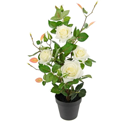 Abbildung von Rosenbusch im Topf Rosen Rosenstock Rosenbäumchen Kunstrosen Seidenblumen Kunstpflanzen Kunstblumen Kunstbaum Dekobaum Pflanzen Dekopflanze Seidenpflanze Zimmerpflanze Deko Büropflanze