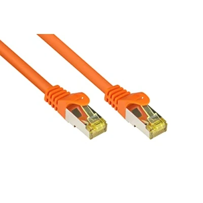 Abbildung von Good Connections RJ45 Ethernet LAN Patchkabel mit Cat. 7 Rohkabel und Rastnasenschutz RNS, S/FTP, PiMF, halogenfrei, 500MHz, OFC, 10 Gigabit fähig (10/100/1000/10000 Base T Netzwerke) z.B. für Patchpanel, Switch, Router, Modem weiß, 7,5 m