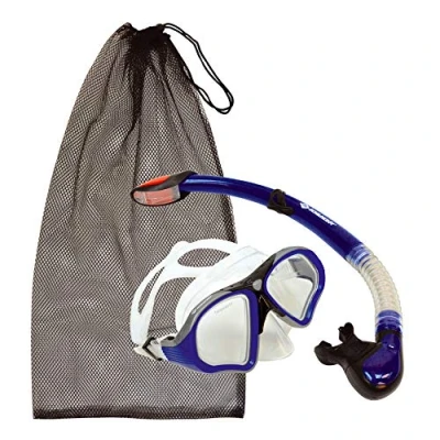 Abbildung von Schildkröt® Premium Schnorchelset Palau 2 teilig, Brille, Schnorchel Dry Top, ABC Set, Tauchset für Erwachsene und Jugendliche, hochwertiges Silikon, perfekte Passform, inkl. Netztasche, 940013