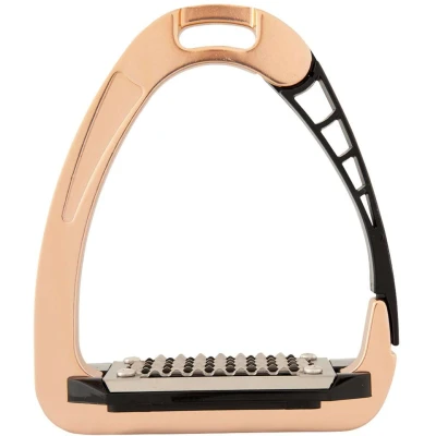 Abbildung von Acavallo Steigbügel Arena Alupro Roségold/Schwarz 12cm