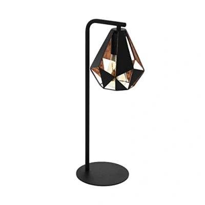 Abbildung von Eglo 43058 Tischleuchte CARLTON 4 Stahl schwarz, kupferfarben antik E27 1X40W L:22cm B:16cm H:50,5cm mit Kabelschalter