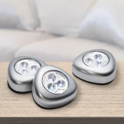 Abbildung von Grundig LED Spots 5 Stück Schrankbeleuchtung Touch Lampe Batteriebetrieben Selbstklebend Kunststoff Silber