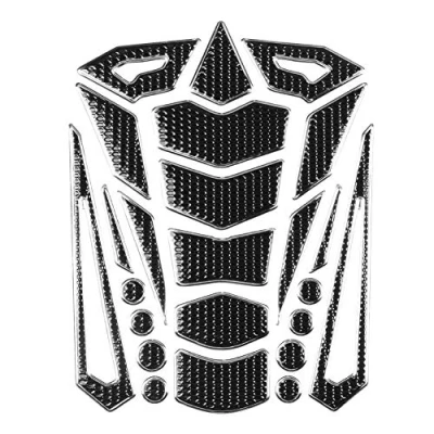 Abbildung von KIMISS 1 stücke Universal Motorrad Tank Pad Protector, Gummi Bunte Gas Aufkleber Traction Aufkleber(Silberner Rand)