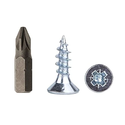 Abbildung von 200 Stück Stahl verzinkt 5,0 x 16 mm Holzschrauben Spanplattenschrauben Universal Pozi Drive Schraube PZ Vollgewinde Pozidriv Senkkopf (200, mm)