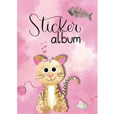 Abbildung von AVERY Zweckform 57794 Stickeralbum Katze mit 16 leeren Seiten (A5 Stickerbuch für Kinder, Mädchen, Album zum Sammeln, Katzen Sticker Sammelalbum, Silikonpapier blanko, Kindergeburtstag, Mitbringsel)