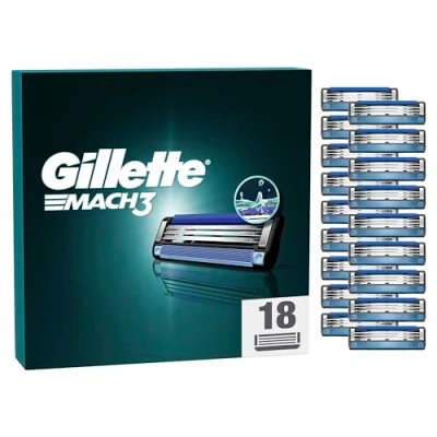 Abbildung von Gillette Mach3 Rasierklingen, 18 Ersatzklingen für Nassrasierer Herren mit 3 fach Klinge