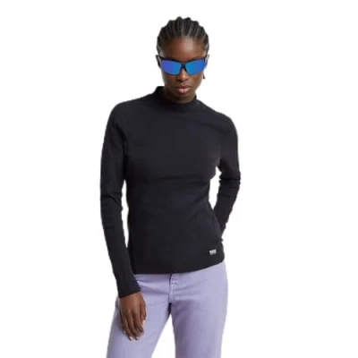 Abbildung von G STAR SLIM FIT MOCK Langarmshirt, Damen, Größe: Large, Black