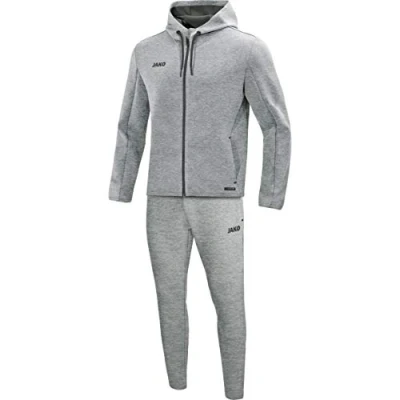 Abbildung von JAKO Herren Jogginganzug Premium Basics mit Kapuze, grau meliert, L, M9729