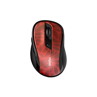 Abbildung von Rapoo M500 Silent kabellose Maus wireless Mouse 1600 DPI Sensor 12 Monate Batterielaufzeit leise Tasten ergonomisch für Rechtshänder PC &amp; Mac rot