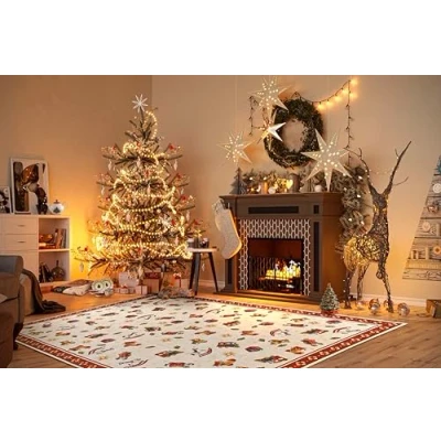 Abbildung von Villeroy &amp; Boch Teppich »Nostalgic Toy&#039;s Delight, eckig, rund und Läufer«, rechteckig, 3 mm Höhe, Weihnachten, Wohnzimmer, Flur, Geschenk, Toys Dekoration