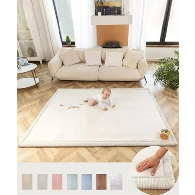 Abbildung von Wolkenweiche Spielmatte Baby 200x150x2,5cm, Grau Kinderzimmer Teppich mit hochwertigem Memory Schaum Krabbelmatte rutschfester Unterseite Krabbeldecke Baby, Kinderteppich, Tatami Matte