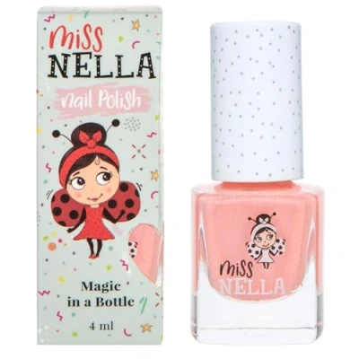 Abbildung von Miss Nella neue Sommerkollektion PEACH SLUSHIE abziehbarer Nagellack speziell für Kinder, Pfirsichfarbe Glitzer, Peel Off Formel, ungiftig, wasserbasiert und geruchsneutral