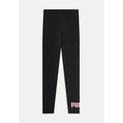 Abbildung von Puma LOGO Unisex Leggings Hosen für Kinder, Größe: 176, Black/poised pink