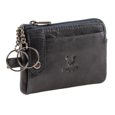 Abbildung von MATADOR Schlüsseletui Leder mit 2 Kartenfächer und RFID Schutz Schlüsseltasche Schlüssel Organizer inkl. Geschenk Box Autoschlüssel Hülle Schlüsselorganizer Schlüsselkette Navy Blau