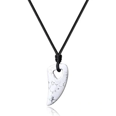 Abbildung von COAI Unisex Geschenkideen Wolfszahn Anhänger aus Howlith Amulett Halskette