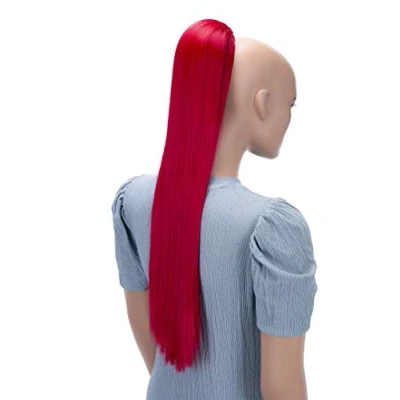 Abbildung von CAISHA 65cm Haarteil Mit Kordelverschluss Langhaar Zopf Pferdeschwanz Haarverlängerung Glatt Rot PH616