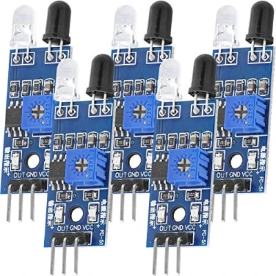 Abbildung von AZDelivery 5 x IR Infrarot Modul für Hinderniserkennung Abstand Sensor kompatibel mit Arduino und Raspberry Pi inklusive eBook!