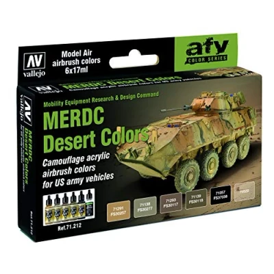 Abbildung von Vallejo 071212 Farbset, MERDC Wüstentarnung US Armee, 6x 17 ml