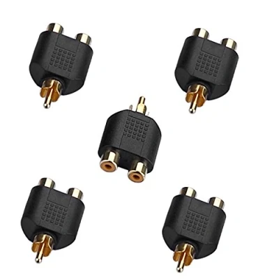 Abbildung von SIENOC 5 PK Audio Adapter Chinch Cinch Stecker auf 2X Kupplung Y Verteiler