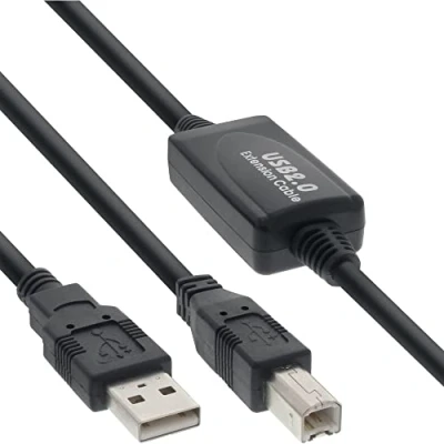 Abbildung von InLine 34511I USB 2.0 Kabel, aktiv mit Signalverstärkung &quot;Repeater&quot;, A an B, 10m