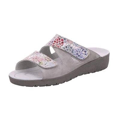 Abbildung von Rohde 1403 Roma Damen Pantoletten Clogs Weite F1/2 Leder, Größe:39 EU, Farbe:Grau