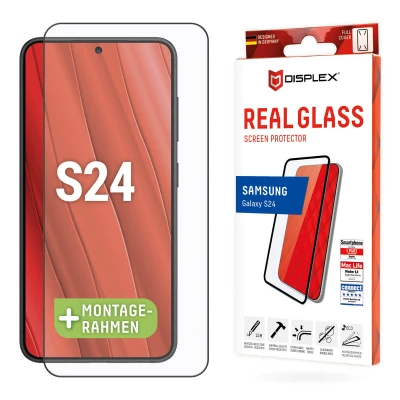 Abbildung von Samsung Galaxy S24 Panzerglas Displex Real Glass FC Bildschirmschutzfolie Full Cover für das