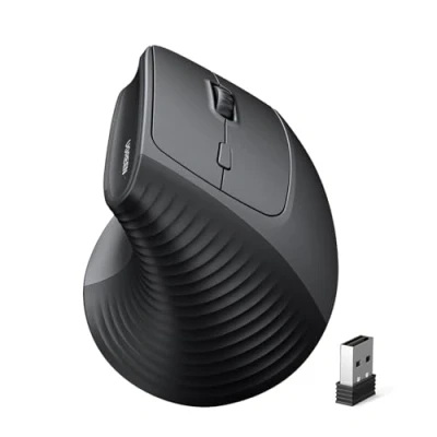 Abbildung von UGREEN 2.4G &amp; Bluetooth Maus Kabellos Vertikale Ergonomische für Windows/Mac OS uzw, 1000/1600/2000/4000 DPI, 6 Tasten (2.4G+BT 5.0)