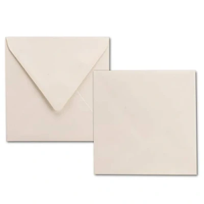 Abbildung von 75x quadratische Briefumschläge naturweiß (creme) 100 g/m² 15 x cm Ideal für Grußkarten und Einladungs Karten Marke: NEUSER PAPIER
