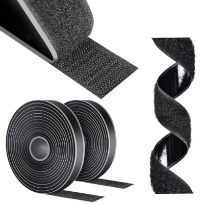 Abbildung von AiQInu Klettband Selbstklebend Extra Stark, 5M x 16mm Klettverschluss Selbstklebend, Flauschband Und Hakenband, Doppelseitiges Für Fliegengitter, Handarbei
