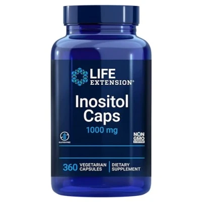 Abbildung von Life Extension, Inositol Caps, 1000mg pro Kapsel, hochdosiert, 360 vegane Kapseln, Laborgeprüft, Vegetarisch, Glutenfrei, Sojafrei, Ohne Gentechnik